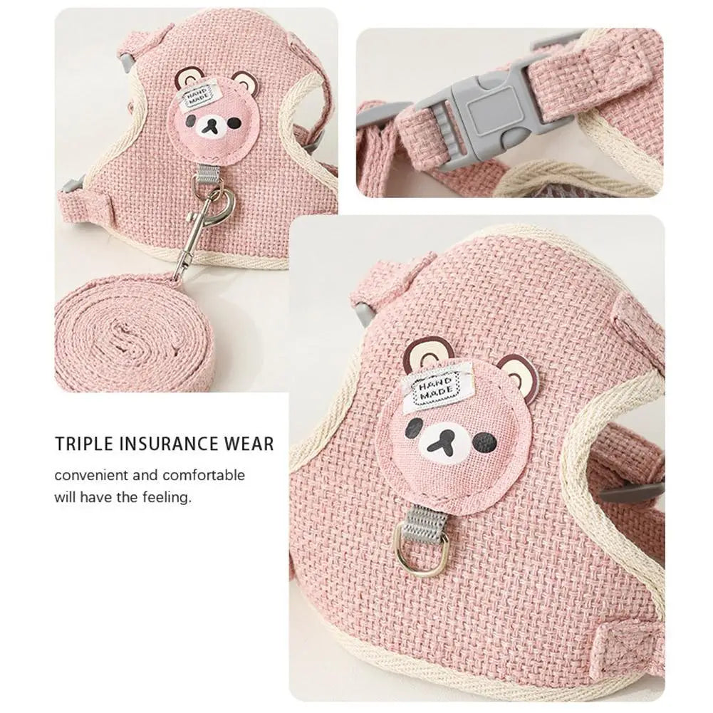 Cute Bear Cat Harness and Leash Set