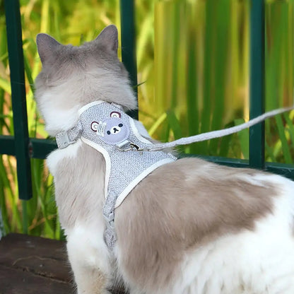 Cute Bear Cat Harness and Leash Set